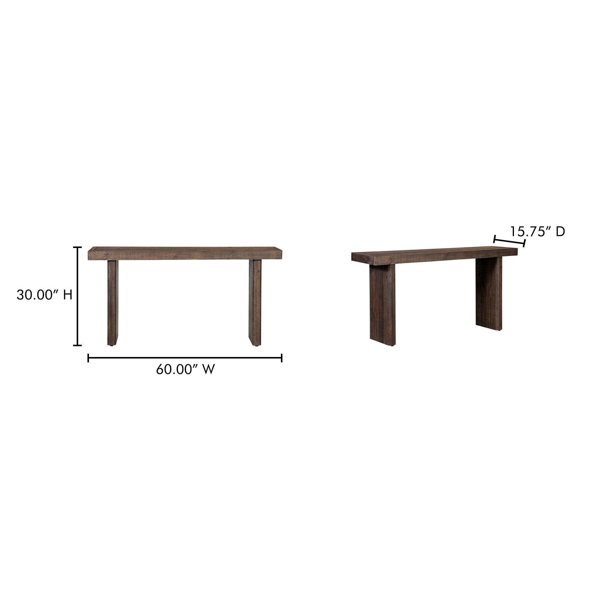 Monterey Console Table Aged Brown - 1630Living