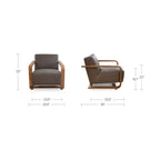 Eckersley Lounge Chair Cool Brown Leather - 1630Living