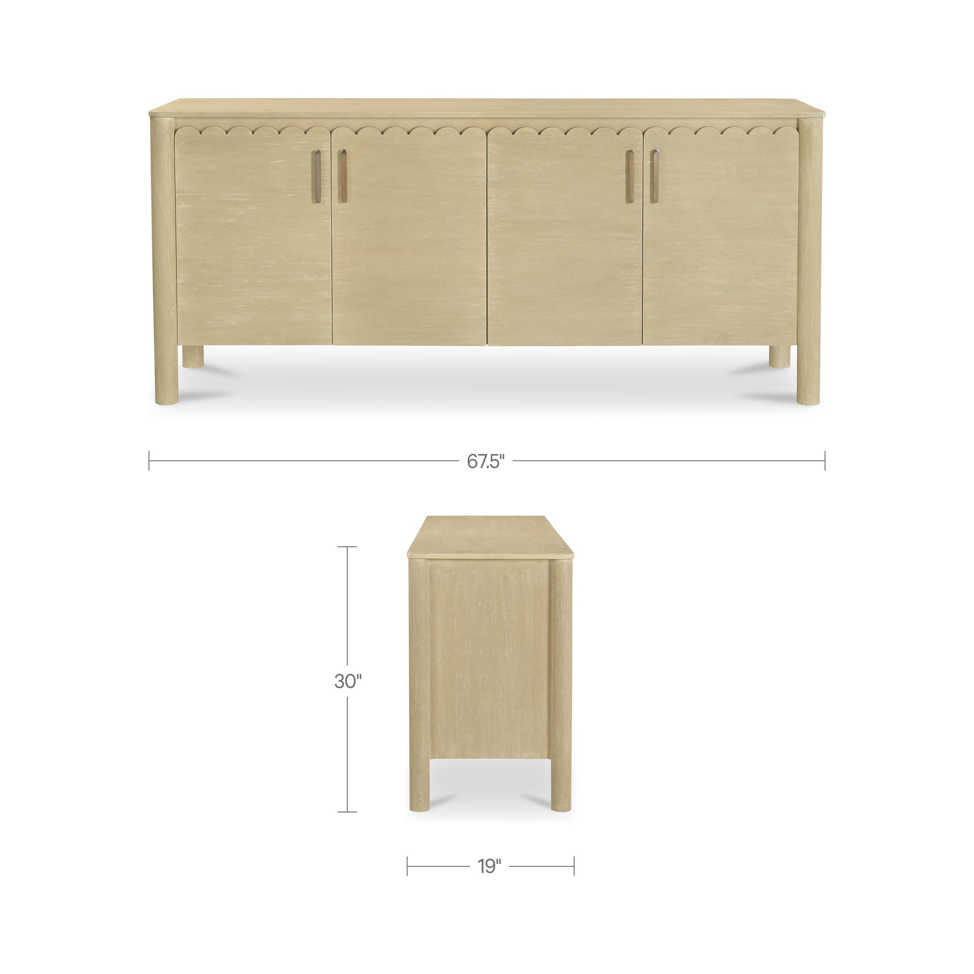 Wiley 4 Door Sideboard Natural - 1630Living