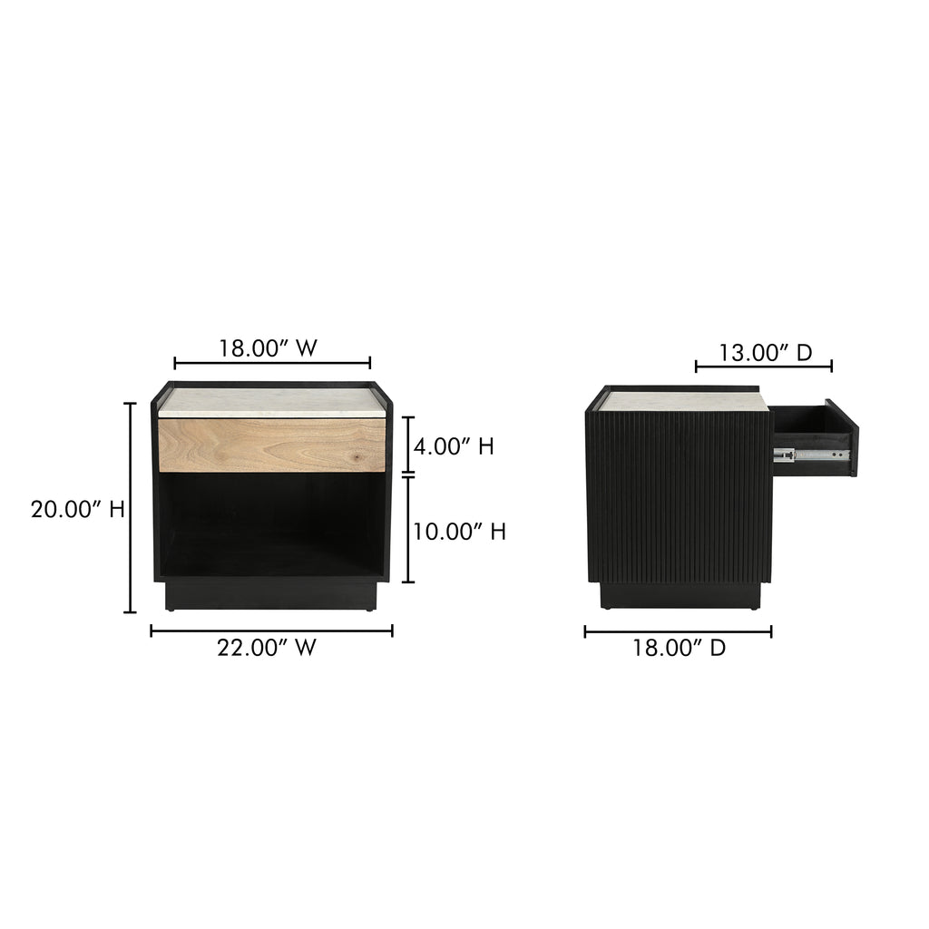 Carter Nightstand Black - 1630Living