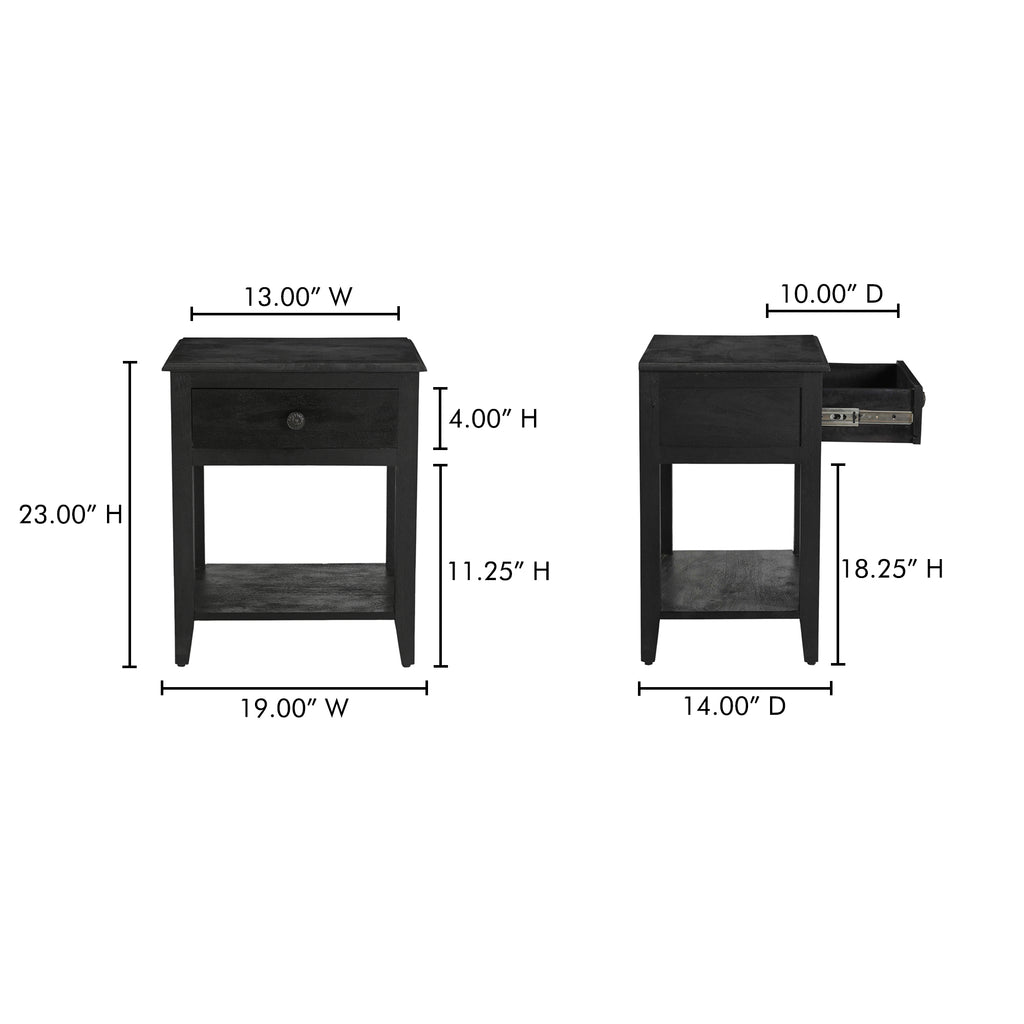 Corrine Nightstand Antique Black - 1630Living