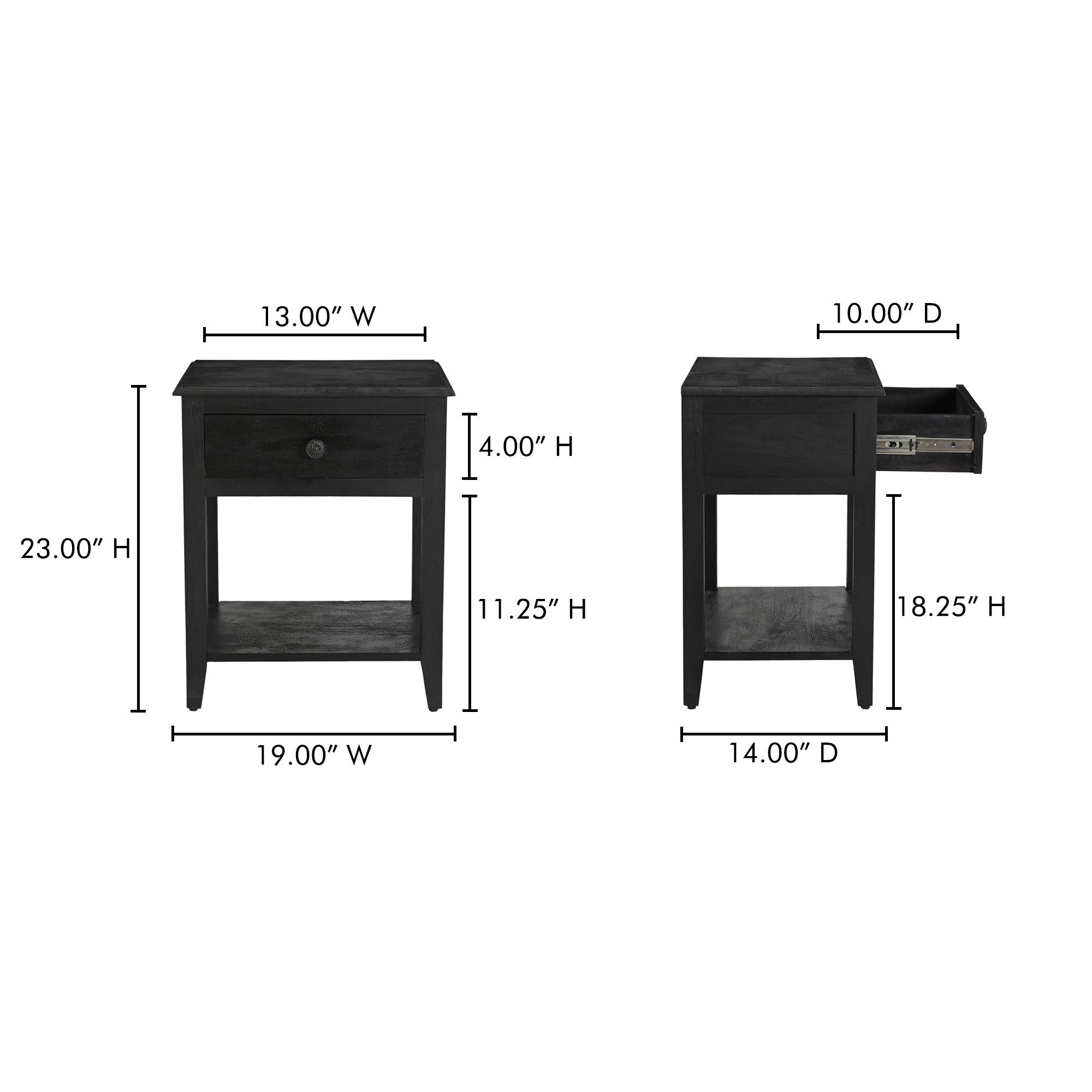 Corrine Nightstand Antique Black - 1630Living