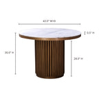 Tower Dining Table White Marble - 1630Living