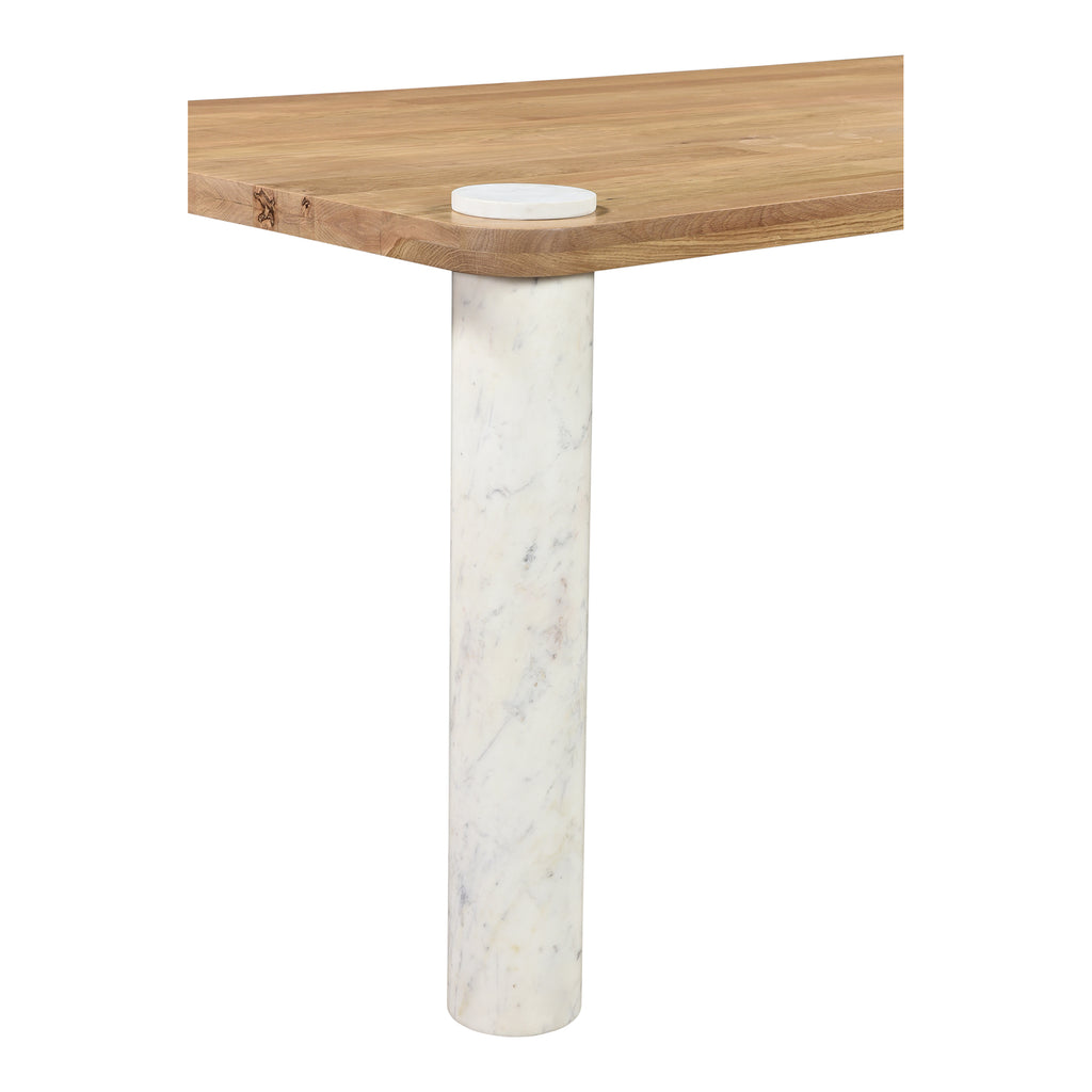 Century Dining Table Natural White Marble Leg - 1630Living
