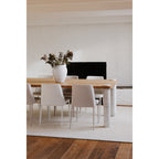 Century Dining Table Natural White Marble Leg - 1630Living