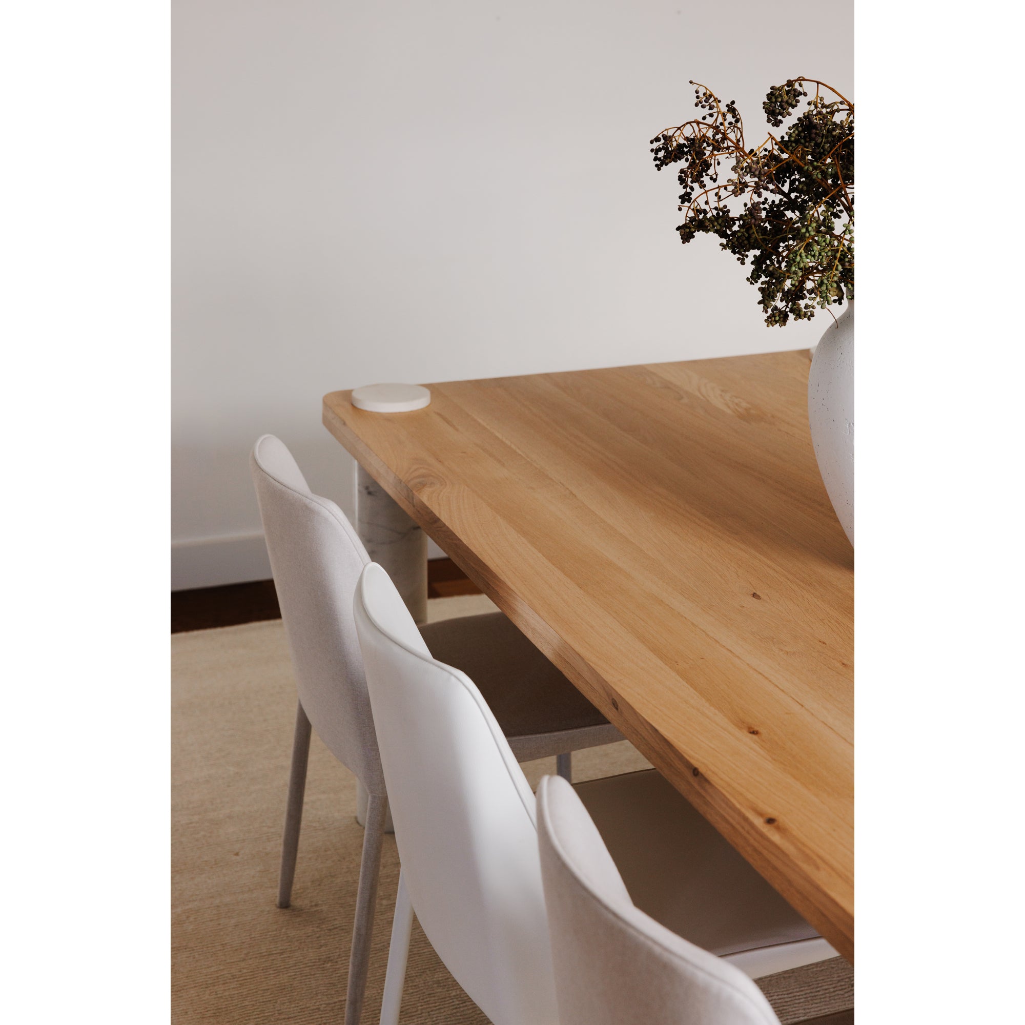 Century Dining Table Natural White Marble Leg - 1630Living