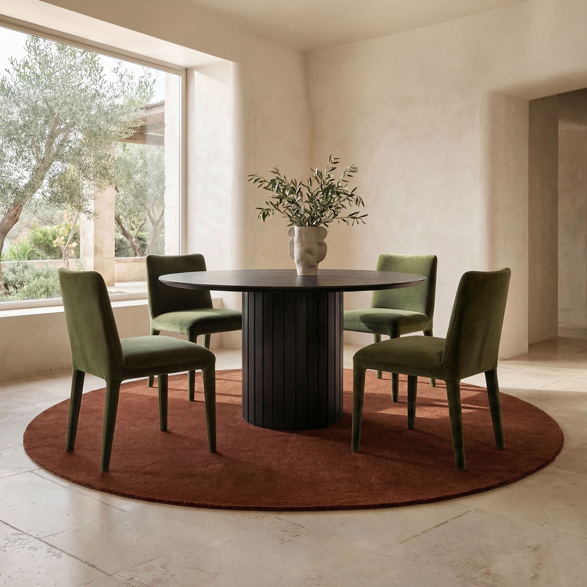 Povera Round Dining Table Black - 1630Living