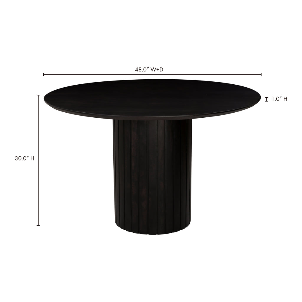 Povera Round Dining Table Black - 1630Living