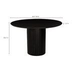 Povera Round Dining Table Black - 1630Living