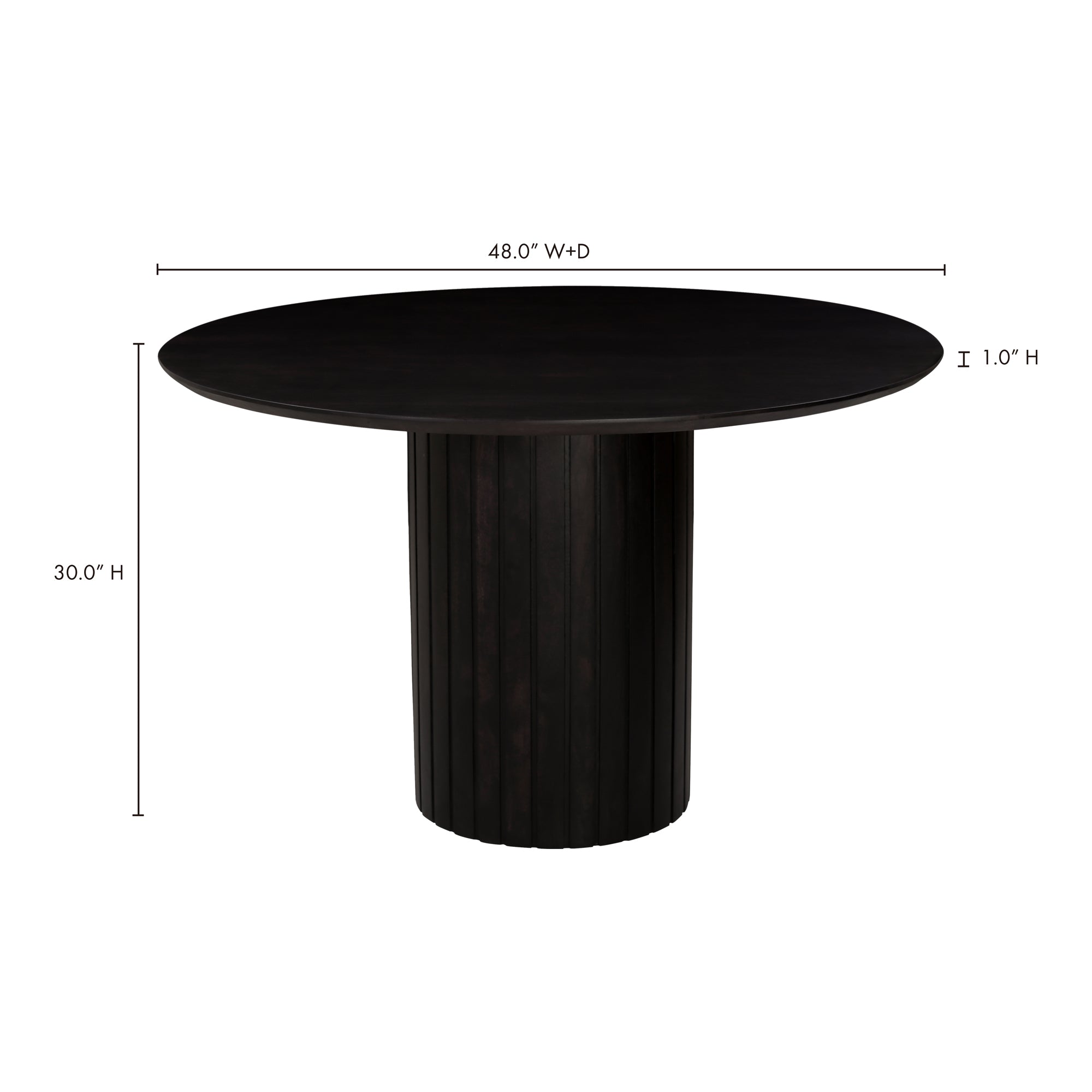 Povera Round Dining Table Black - 1630Living