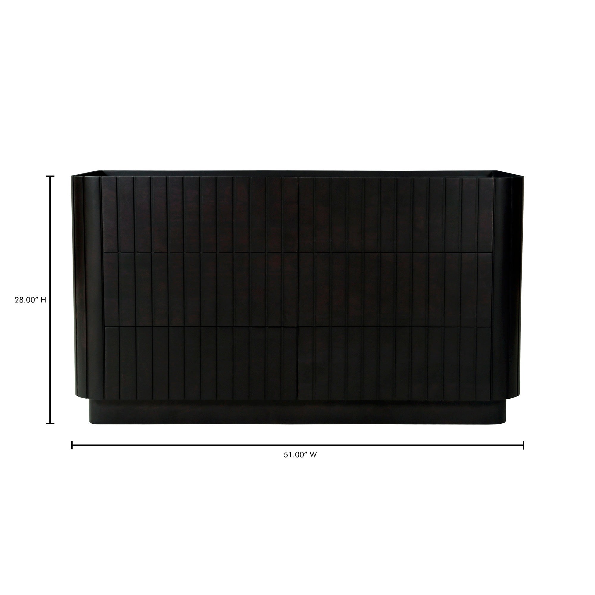 Povera 6 Drawer Dresser Black - 1630Living