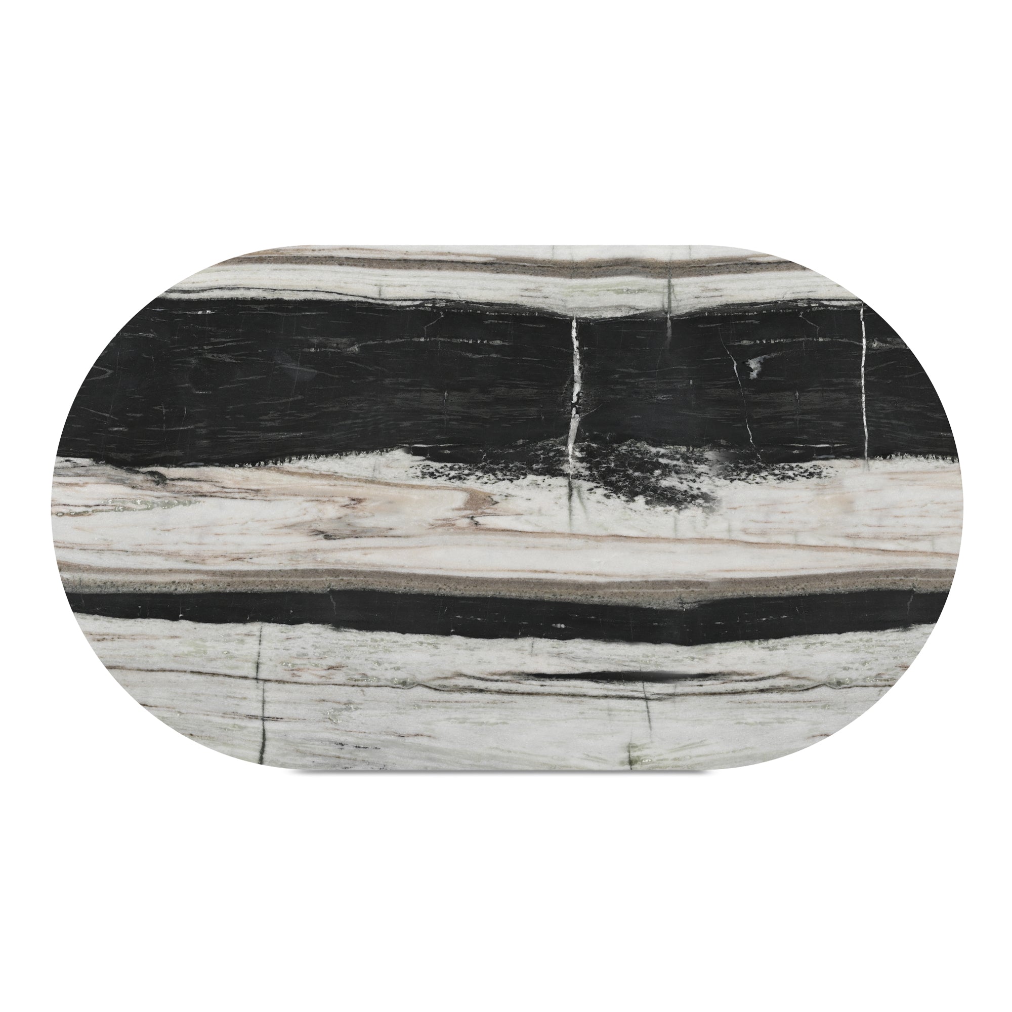 Celia Oval Dining Table Panda Marble - 1630Living