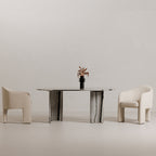 Celia Oval Dining Table Panda Marble - 1630Living