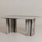 Celia Oval Dining Table Panda Marble - 1630Living
