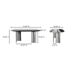Celia Oval Dining Table Panda Marble - 1630Living