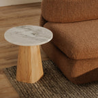 Evelyn Accent Table Ashen Grey Matrix Marble - 1630Living
