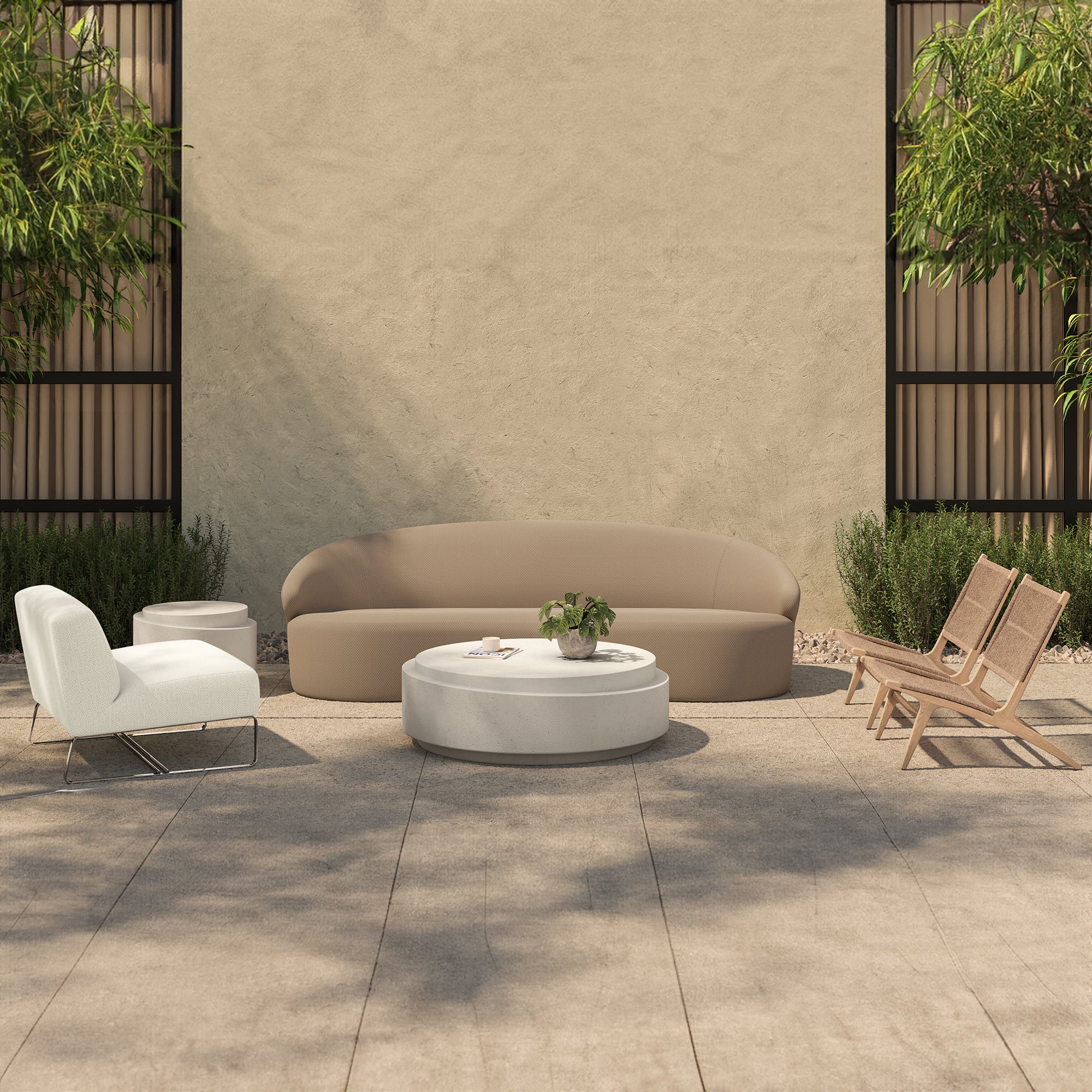 Cosmo Outdoor Accent Table Off White - 1630Living