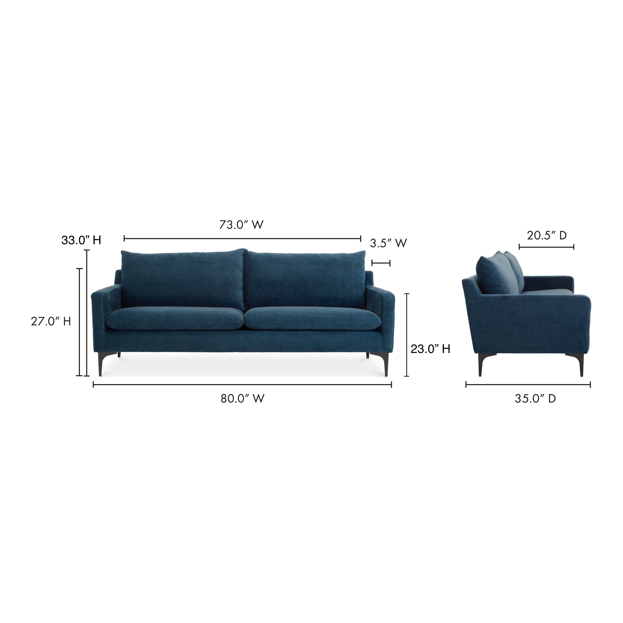 Paris Sofa Blue - 1630Living