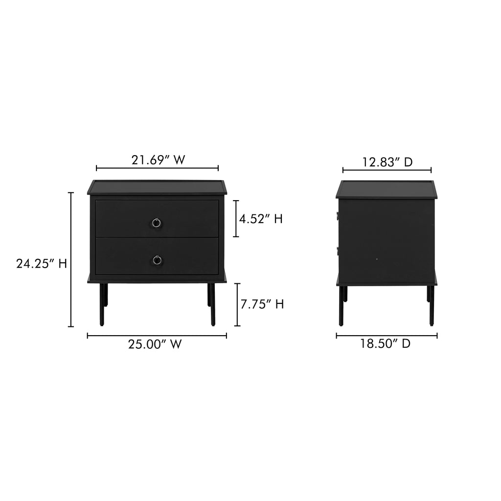 Reagan Nightstand Black - 1630Living