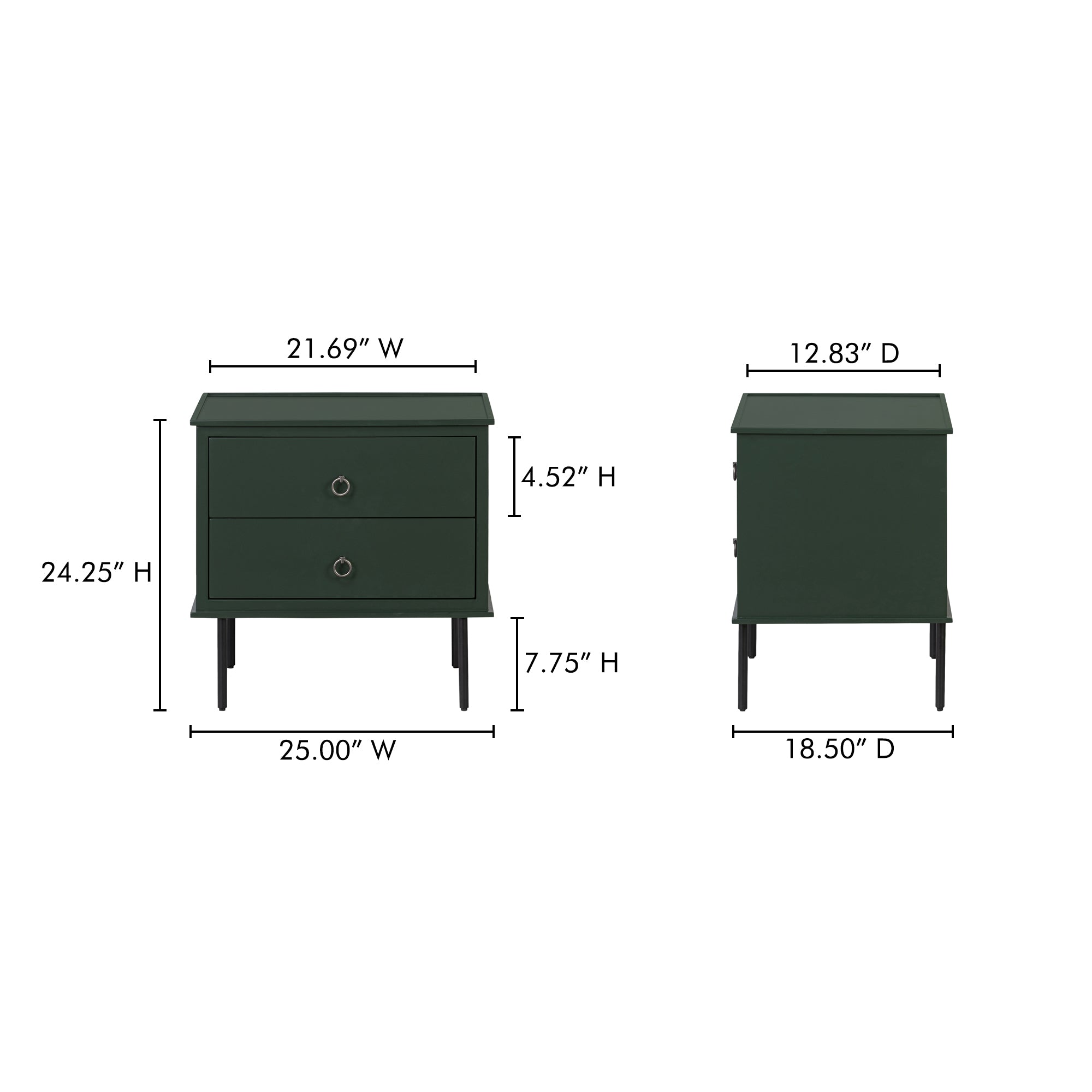 Reagan Nightstand Deep Green - 1630Living