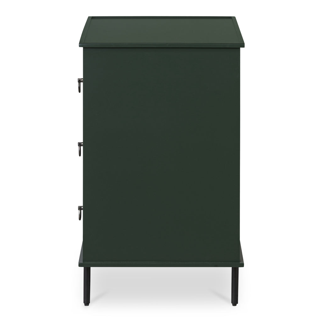 Reagan 3 Drawer Nightstand Deep Green - 1630Living