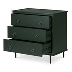 Reagan 3 Drawer Nightstand Deep Green - 1630Living
