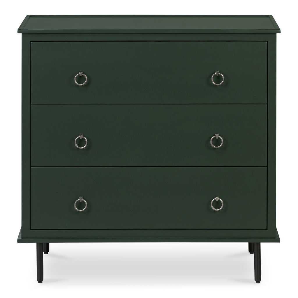Reagan 3 Drawer Nightstand Deep Green - 1630Living