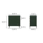 Reagan 3 Drawer Nightstand Deep Green - 1630Living