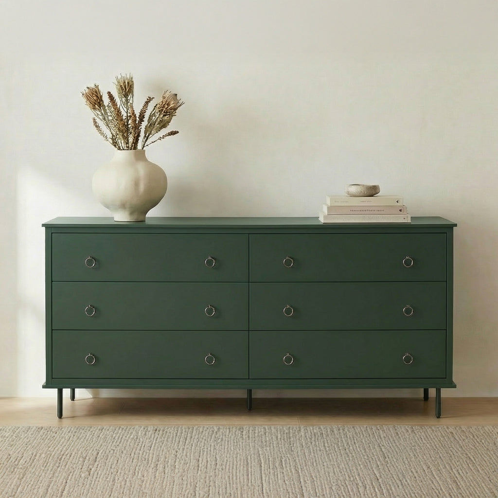 Reagan 6 Drawer Dresser Deep Green - 1630Living