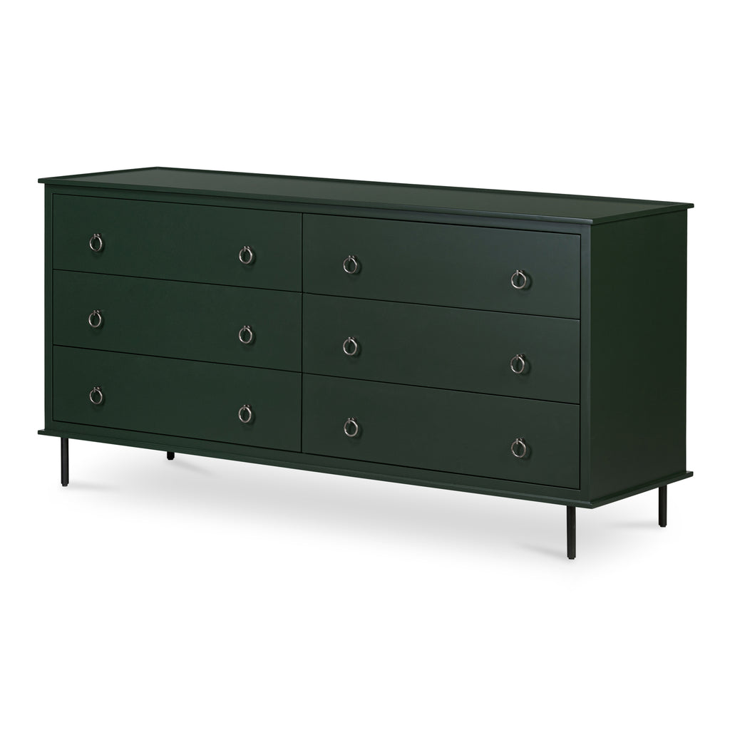 Reagan 6 Drawer Dresser Deep Green - 1630Living
