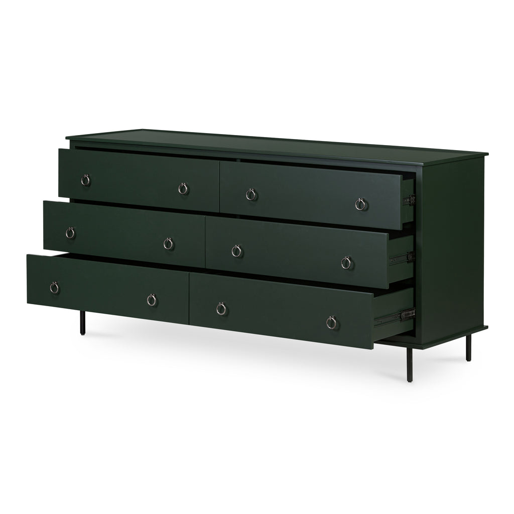 Reagan 6 Drawer Dresser Deep Green - 1630Living