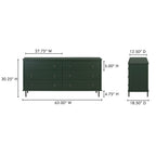 Reagan 6 Drawer Dresser Deep Green - 1630Living