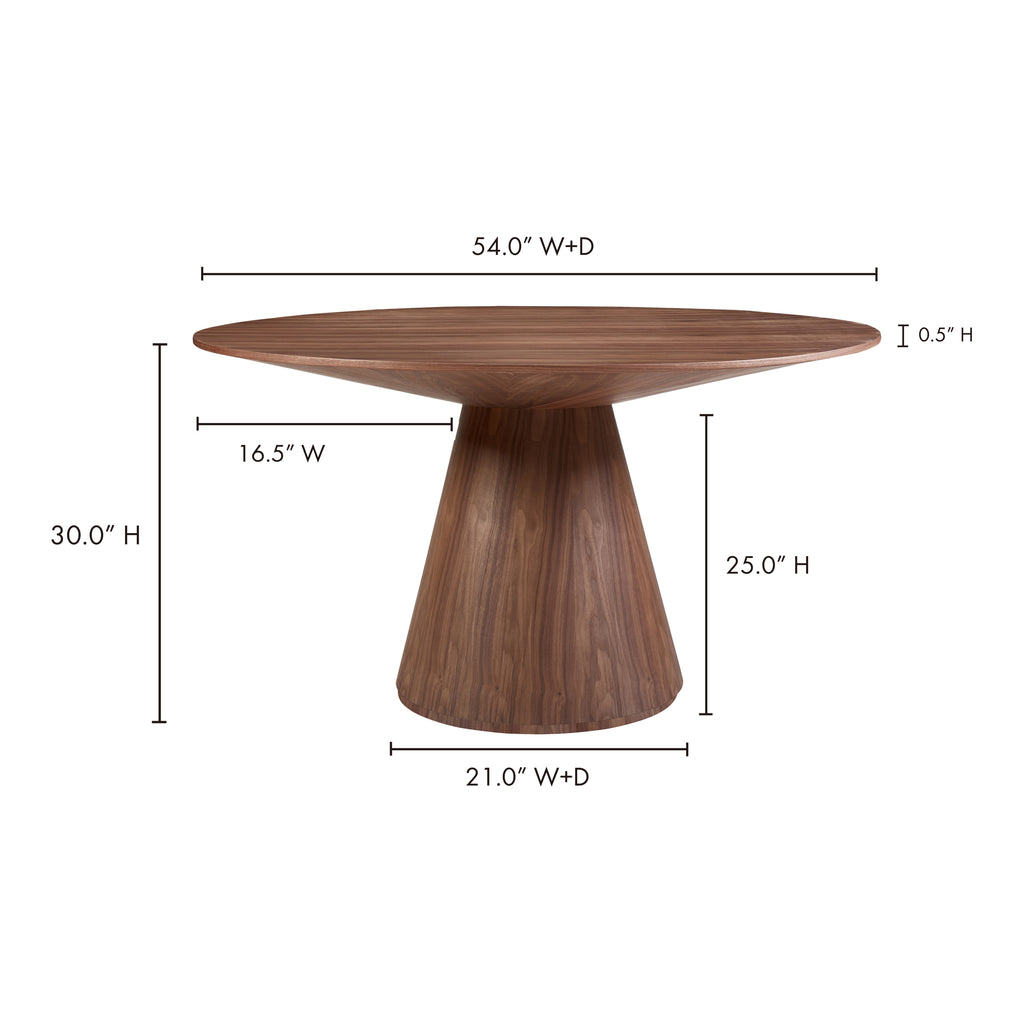 Otago Round 54In Dining Table Walnut Brown - 1630Living