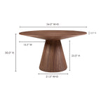 Otago Round 54In Dining Table Walnut Brown - 1630Living