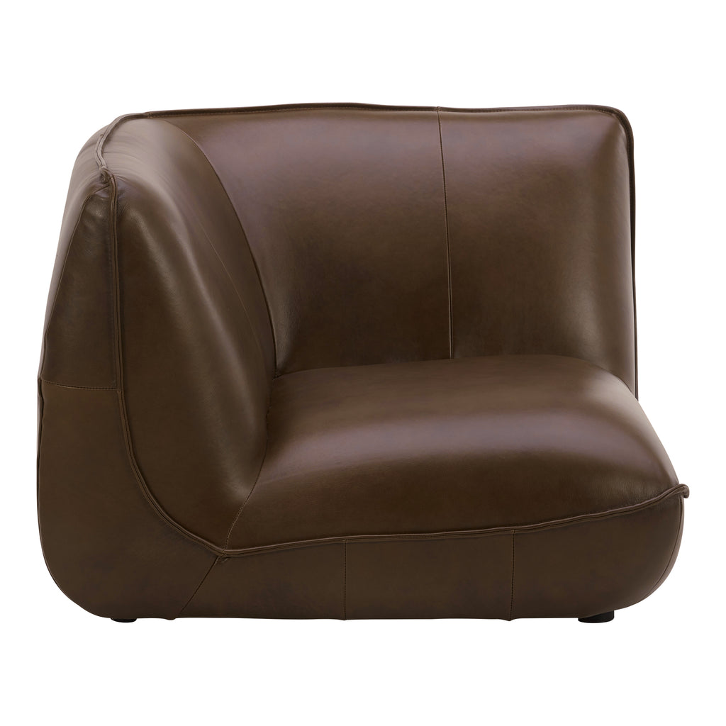 Zeppelin Leather Corner Chair Toasted Hickory - 1630Living