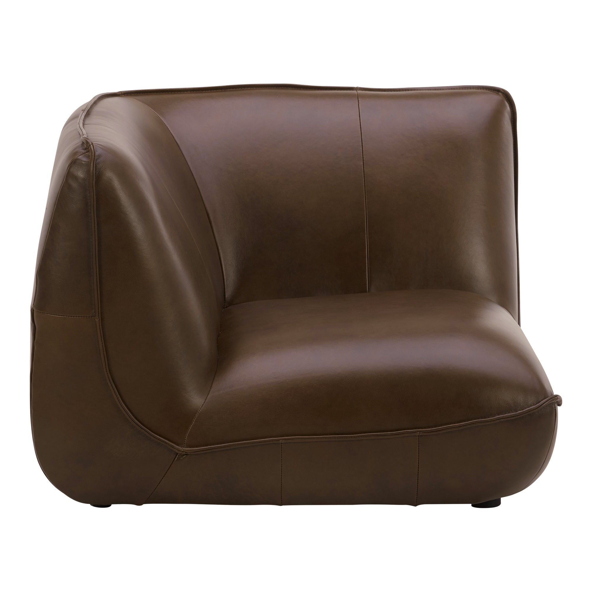 Zeppelin Leather Corner Chair Toasted Hickory - 1630Living