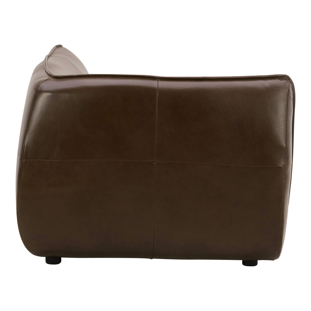 Zeppelin Leather Corner Chair Toasted Hickory - 1630Living
