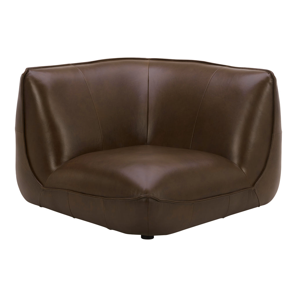 Zeppelin Leather Corner Chair Toasted Hickory - 1630Living