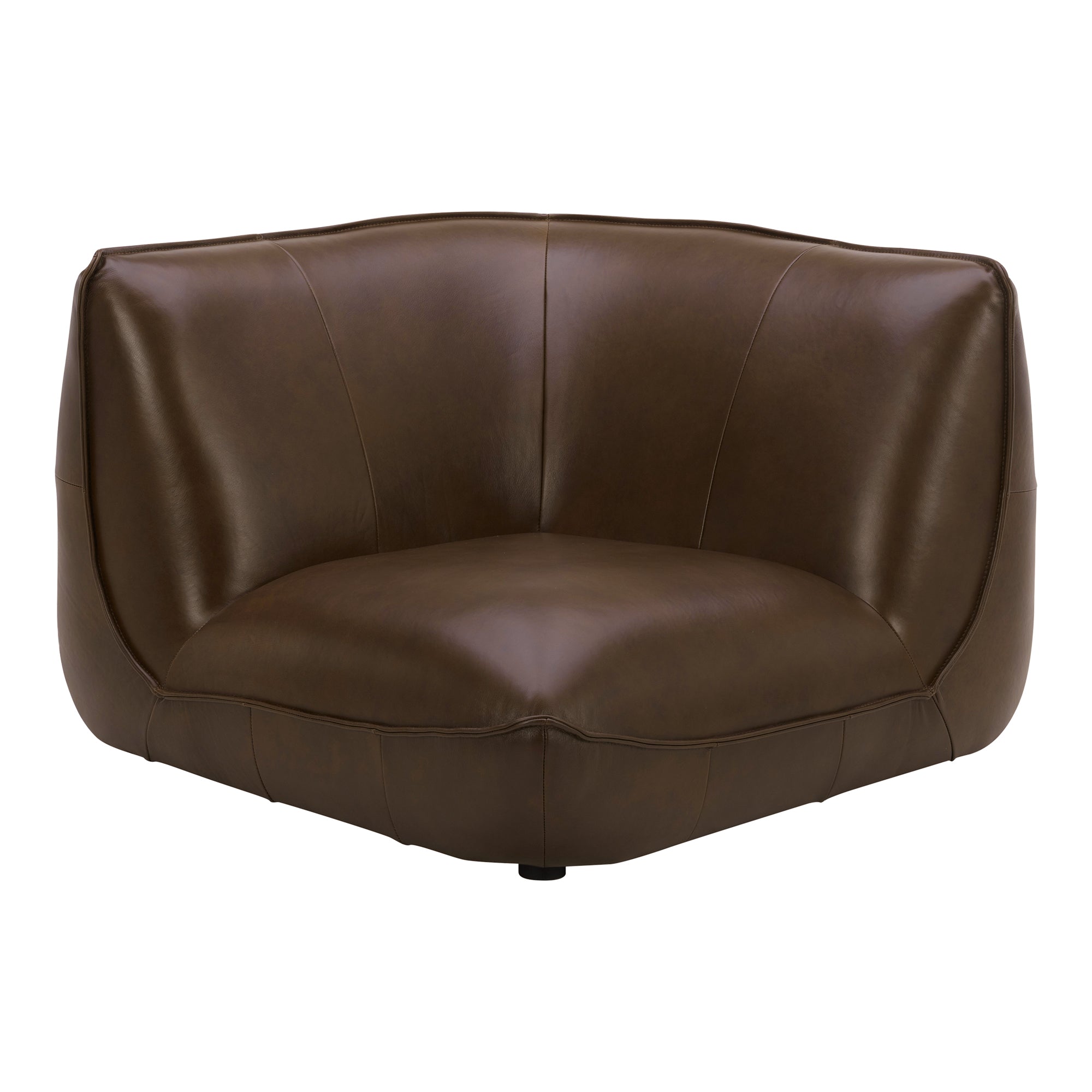 Zeppelin Leather Corner Chair Toasted Hickory - 1630Living