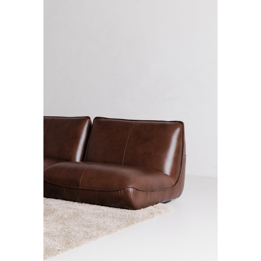 Zeppelin Leather Corner Chair Toasted Hickory - 1630Living