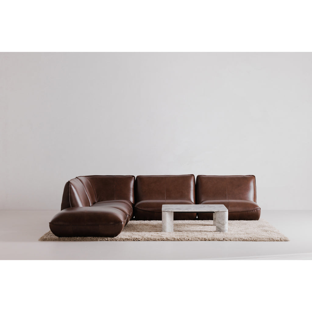 Zeppelin Leather Corner Chair Toasted Hickory - 1630Living