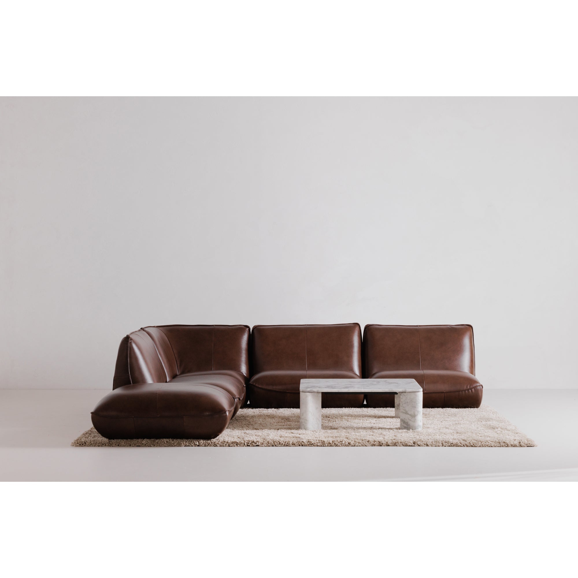Zeppelin Leather Corner Chair Toasted Hickory - 1630Living