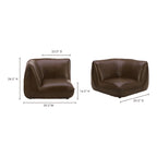 Zeppelin Leather Corner Chair Toasted Hickory - 1630Living