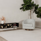 Oscy Swivel Chair Splashed White - 1630Living