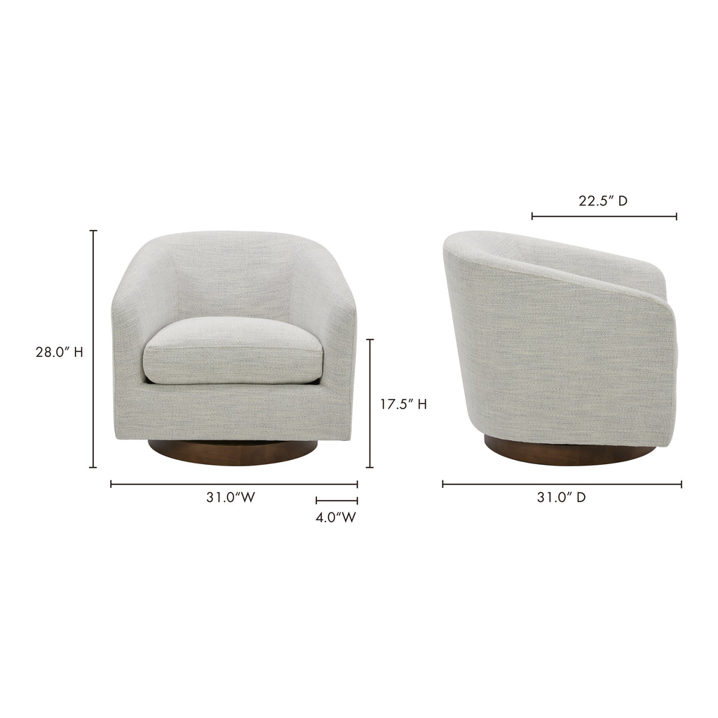 Oscy Swivel Chair Splashed White - 1630Living