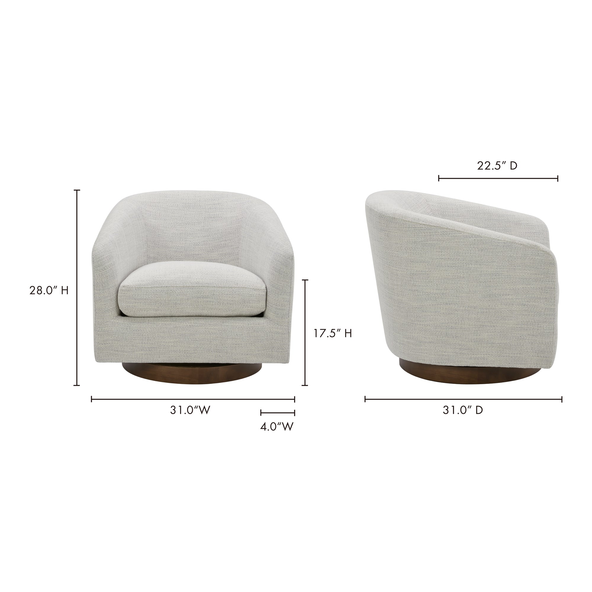 Oscy Swivel Chair Splashed White - 1630Living