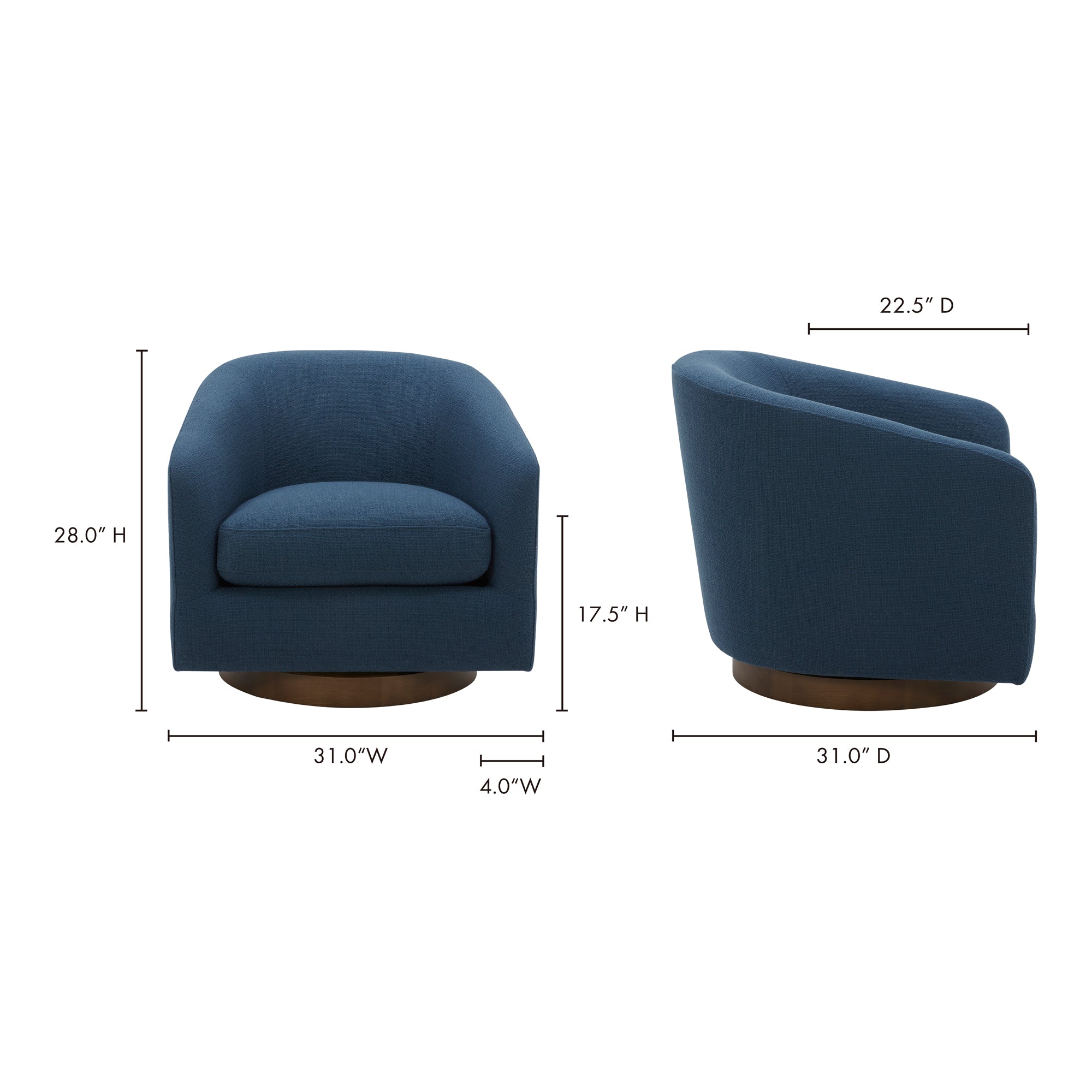 Oscy Swivel Chair Dark Atlantic - 1630Living
