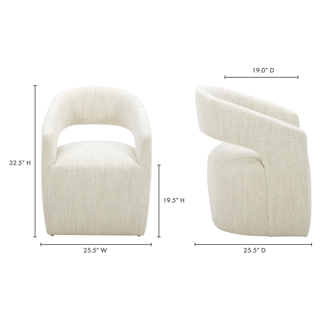 Barrow Rolling Dining Chair White Mist - 1630Living
