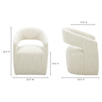 Barrow Rolling Dining Chair White Mist - 1630Living