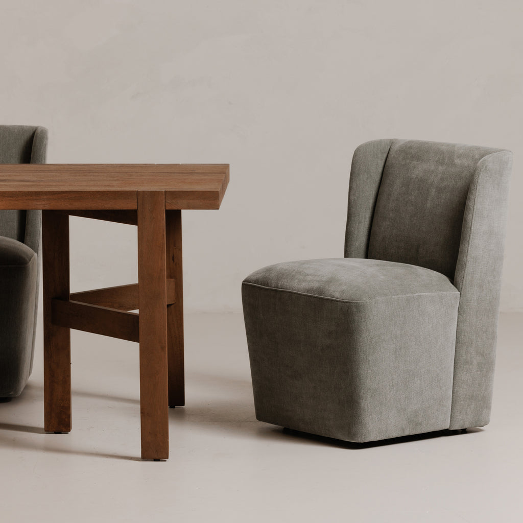 Cormac Rolling Dining Chair Slate Green - 1630Living